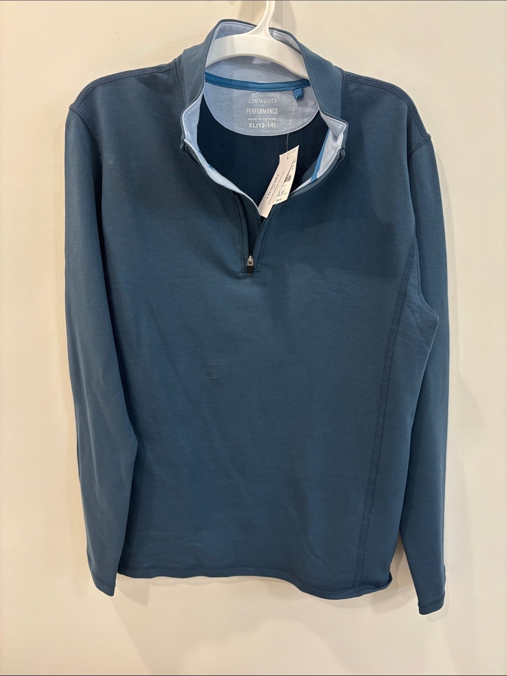 NWT Crewcuts Boys Slate Blue Quarter-Zip Pullover - 12/14 - Picture 3 of 4